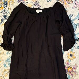 LOFT Casual Black Long Sleeve shift Dress